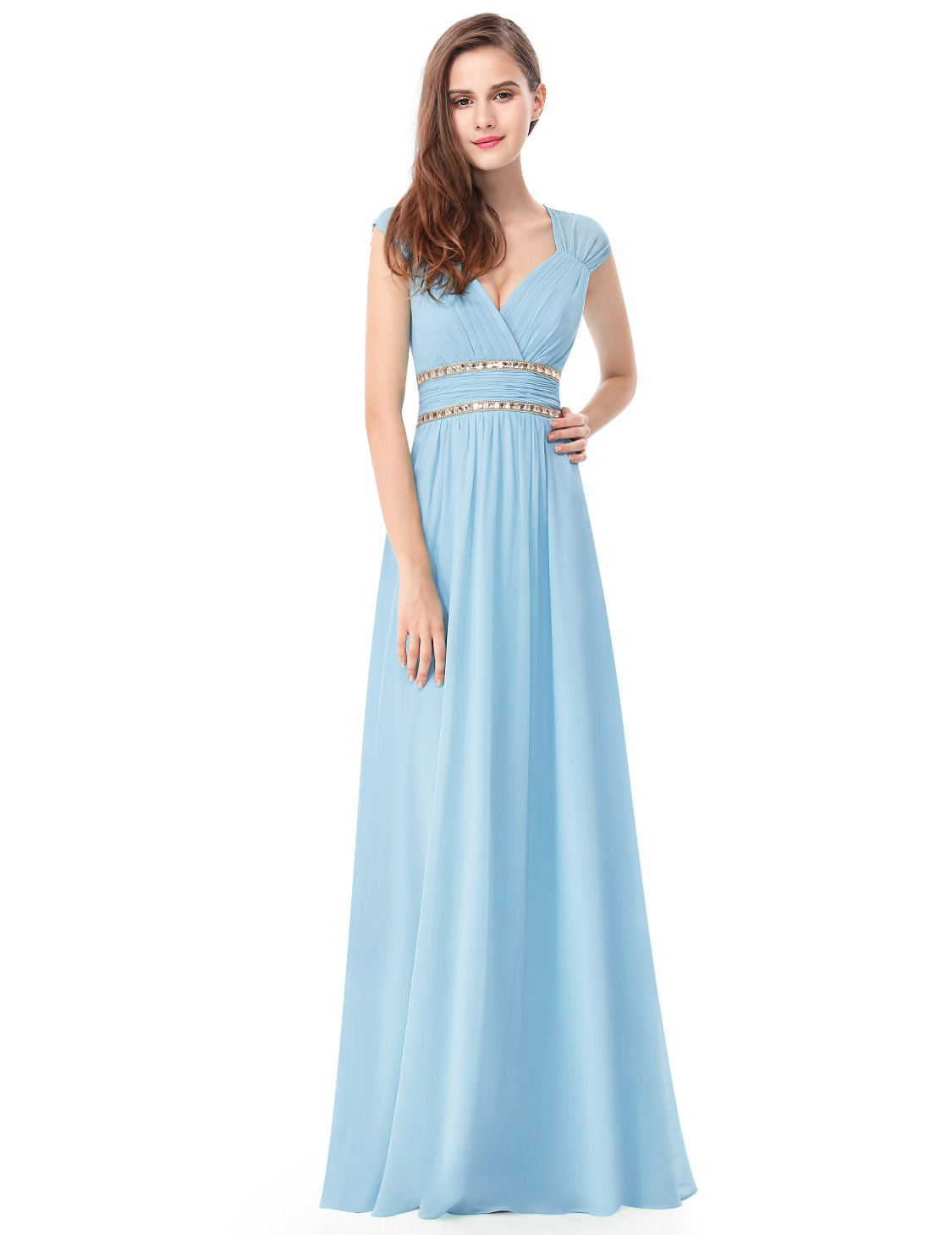 Нежное платье в греческом стиле голубого цвета